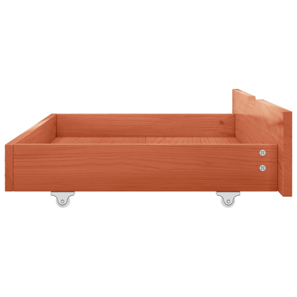 Canopy Bed Frame with 2 Drawers Solid Pine Wood 180x200 cm